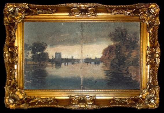 framed  Joseph Mallord William Turner River Scene,Evening effect (mk31), ta009-2